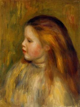 Head of a Little Girl in Profile Artwork by Pierre Auguste Renoir
