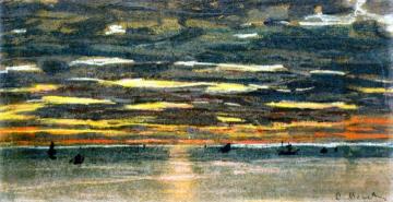 Sunset Over The Sea Artwork by Claude Oscar Monet