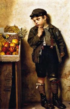 Eying the Fruit Stand Artwork by John George Brown