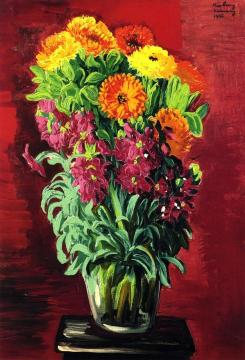 Bouquet of Calendulas Artwork by Moise Kisling