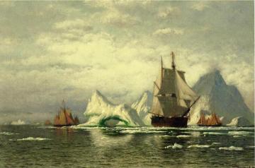 Arctic Whaler Homeward Bound Among the Icebergs Artwork by William Bradford