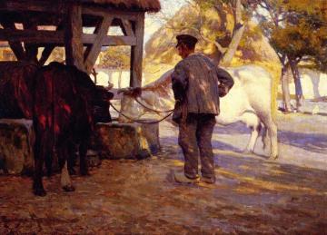 Watering Trough, Pont-de-l'arche Artwork by Clarence Gagnon