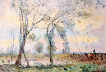 Horse Drawn Cart near the River Artwork by Albert Lebourg