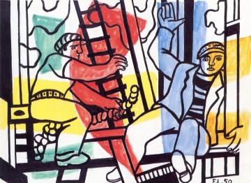 Construction Workers Artwork by Fernand Léger