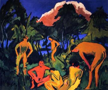 Akte in der Sonne, Moritzburg Artwork by Ernst Ludwig Kirchner
