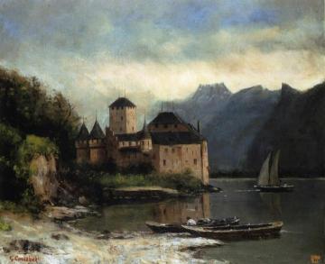 View of the Chateau de Chillon Artwork by Gustave Courbet