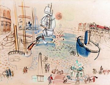 Harbor Scene Artwork by Raoul Dufy