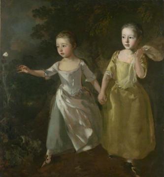 The Painter's Daughters Chasing a Butterfly Artwork by Thomas Gainsborough