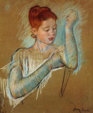 The Long Gloves Artwork by Mary Cassatt