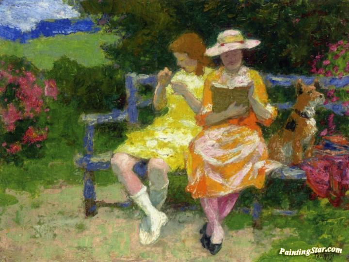 Park Bench Artwork by Edward Potthast