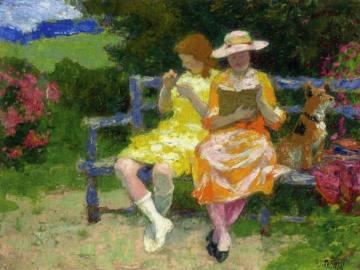 Park Bench Artwork by Edward Potthast