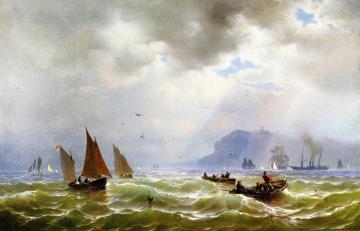 Seascape With Ships Artwork by Mauritz F. H. De Haas