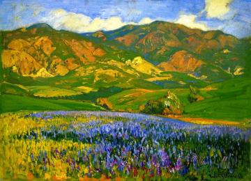 San Fernando Valley: Lupines Artwork by Franz Bischoff