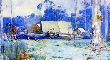 Surveyor's Camp Artwork by Sir Arthur Streeton
