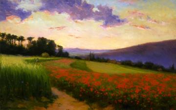 Field of Poppies Artwork by Jean Mannheim
