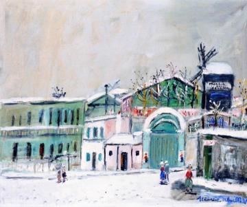 The Moulin de la Galette on the Snow Artwork by Maurice Utrillo