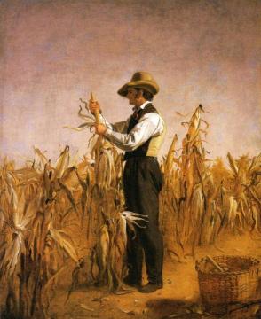Long Island Farmer Husking Corn Artwork by William Sidney Mount