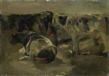 Four Cows Artwork by George Heidrik Breitner