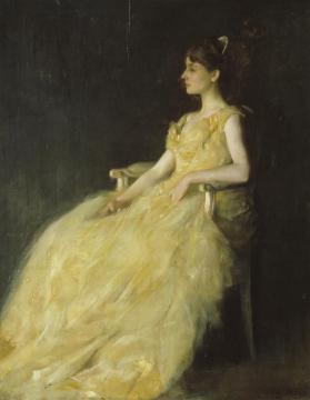 Lady In Yellow Artwork by Thomas Wilmer Dewing