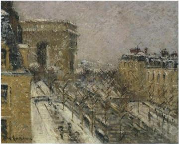 Paris, The Arc De Triomphe In The Snow Artwork by Gustave Loiseau