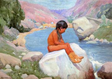 Nature's Lesson Artwork by E. Irving Couse