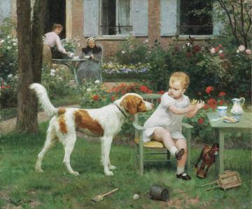 Baby's Snacktime Artwork by Victor Gabriel Gilbert