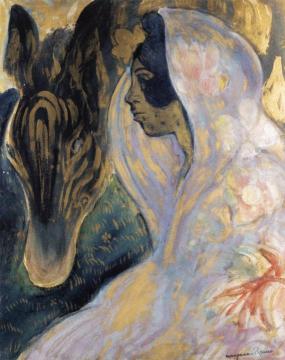 Woman with a Horse Artwork by Georges Manzana Pissarro