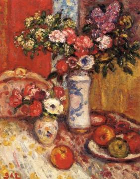 Flowers and Fruit Artwork by Georges D'espagnat