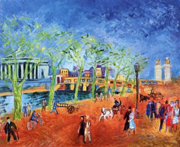 The Banks Of The Seine At The Pont De La Concorde Artwork by Jean Dufy