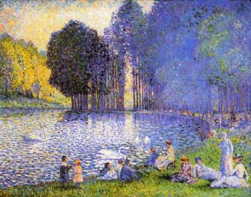 Lake in the Bois de Boulogne Artwork by Henri Edmond Cross