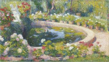 Fountain in the center of the park Artwork by Henri Martin