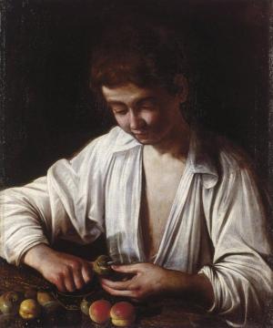 Boy Peeling Fruit Artwork by Caravaggio