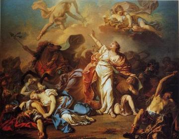 Diana And Apollo Piercing Niobe’s Children With Their Arrows Artwork by Jacques Louis David