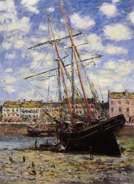 Boat at Low Tide at Fecamp Artwork by Claude Oscar Monet