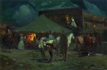 California's First Theater Artwork by Frank Tenney Johnson