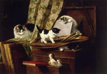 Artful Play Artwork by Henriette Ronner-Knip
