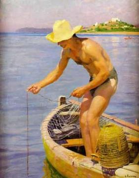 Hombre Pescando Artwork by Laureano Barrau
