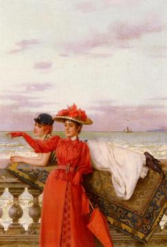 Looking Out To Sea Artwork by Vittorio Matteo Corcos