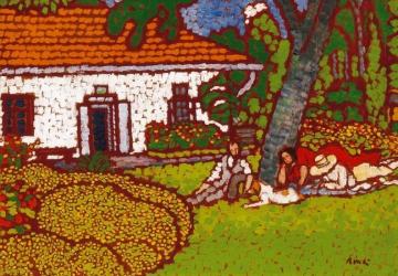 Picnic in the Roma Garden Artwork by József Rippl-Rónai