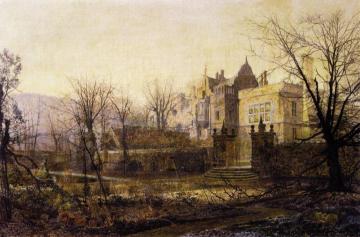 Knostrop Hall, Early Morning Artwork by John Atkinson Grimshaw