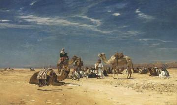 At Rest in Arabia Petraea (Rast in der Araba) Artwork by Eugen Felix Prosper Bracht