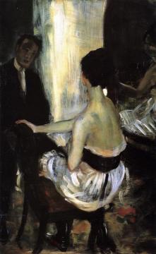 Seated Actress with Mirror Artwork by William James Glackens