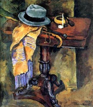 Still Life. Table with a hat. Artwork by Pyotr Konchalovsky