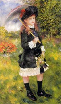 Girl With A Parasol Artwork by Pierre Auguste Renoir