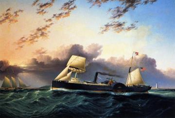The Steam and Sail Ship Artwork by James E. Buttersworth