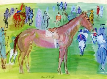Horse and Jockey on the Lawn Artwork by Raoul Dufy