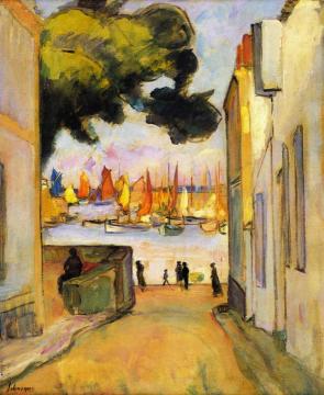 Street by the Port at Collioure Artwork by Henri Lebasque