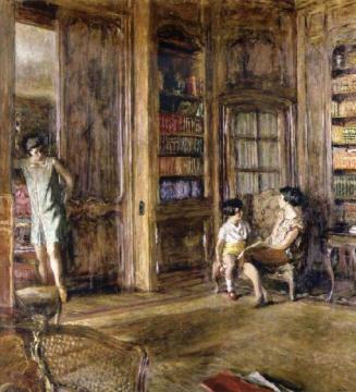 In the Library Artwork by Edouard Vuillard