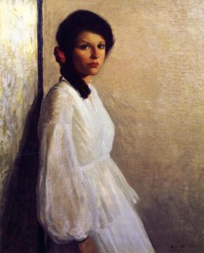 Jean in White Artwork by Rae Sloan Bredin