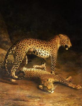 Two Leopards Lying in the Exeter Artwork by Jacques-Laurent Agasse